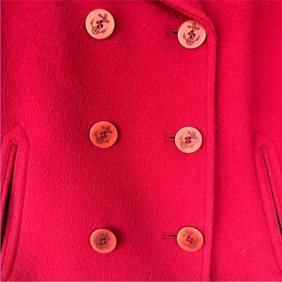 Vintage LL Bean Women’s Lambswool Red Thinsulate Insulated Peacoat Size 8P